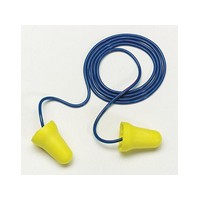 3M 312-1222 Single Use E-A-R E-Z-Fit Bell Shaped PVC and Foam Corded Earplugs